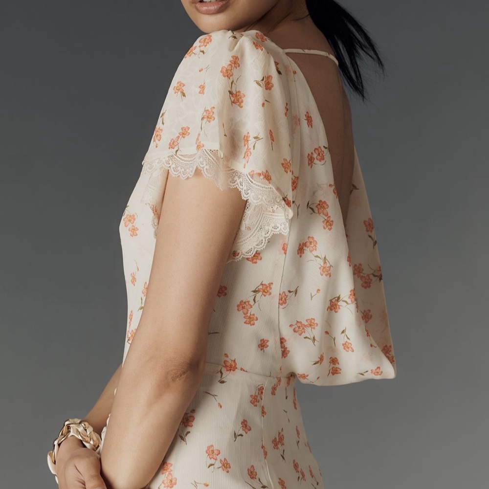 AFRM Vittoria Floral Cowl Back midi dress - Picture 2 of 5